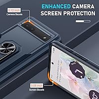 Vista 6 de Janmitta Funda para Google Pixel 6a con protector de pantalla + protector de lente de cámara, resistente a prueba de golpes, funda protectora