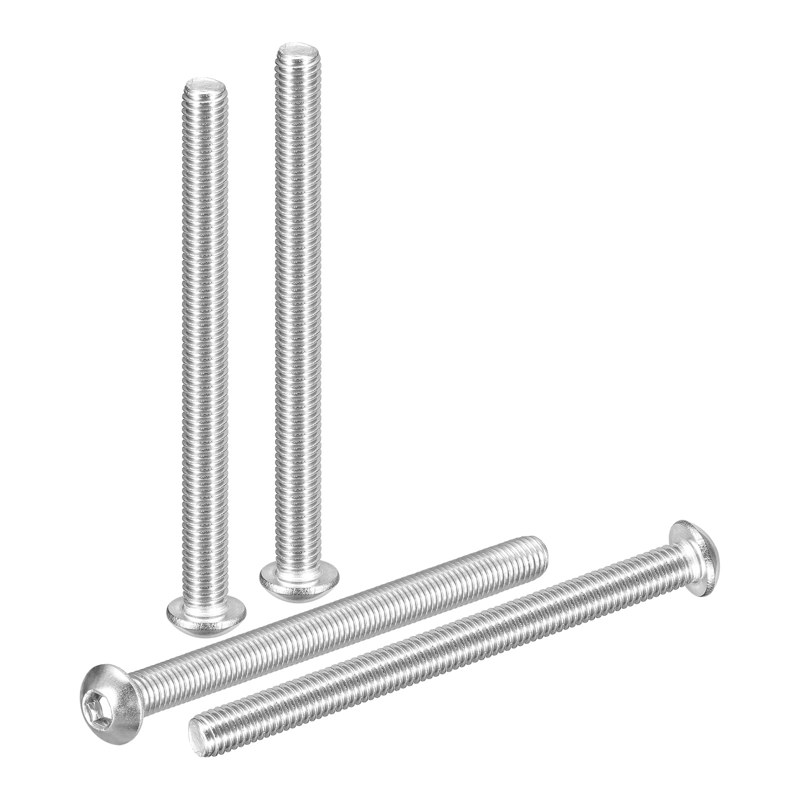 DTGN M8-1.25x100mm Button Head Socket Cap Screws - 4Pack - Good for Road Bicycle, Mountain Bike, Auto, Motorcycle - 304 Stainless Steel Whitewashed - Hex Socket Drive Fasteners — image 1