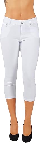 Miniatura 7 de Pantalones cortos de mezclilla para mujer, leggings adelgazantes de longitud completa, capri, bermudas de elastano, tallas grandes S-XXXL