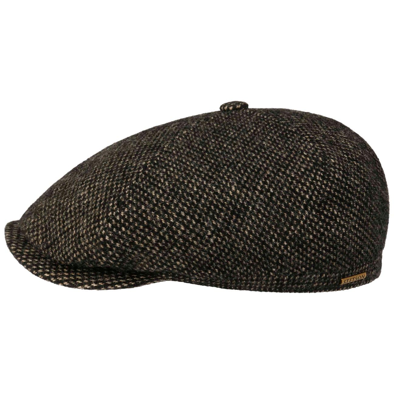 Stetson Lake Norden Wool płaska czapka z daszkiem męska – Made in The EU z daszkiem, na jesień, zimę, jesień, zimę, rozmiar XL (60-61 cm), czarno-beżowa