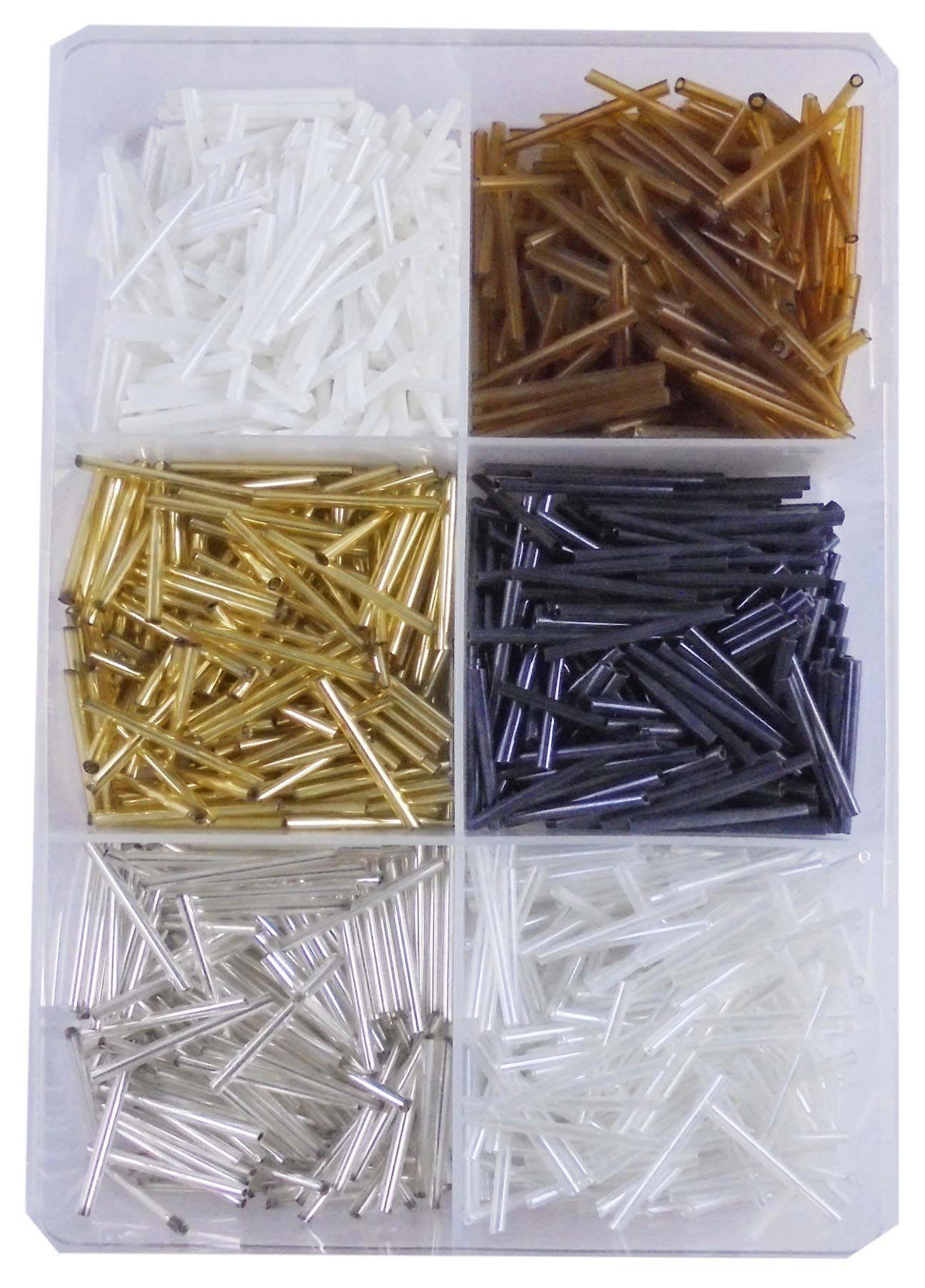 eshoppee 1 inch, 200 gm Multicolor Glass Pipe Cut Seed Beads for Jewellery Making kit Art and Crafts Materials for Embroidery Necklace Bracelet Earring Making Materials DIY kit (16)