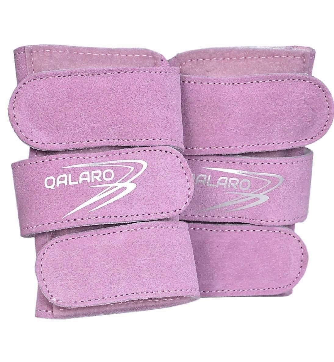 QALARO Suede Wrist Supports (Pair) with Bag | Gymnastics, Acrobatics, Cheer Adjustable Wrist Guards | Wrist Injury Prevention | Wrist Support Brace | Hand Wraps