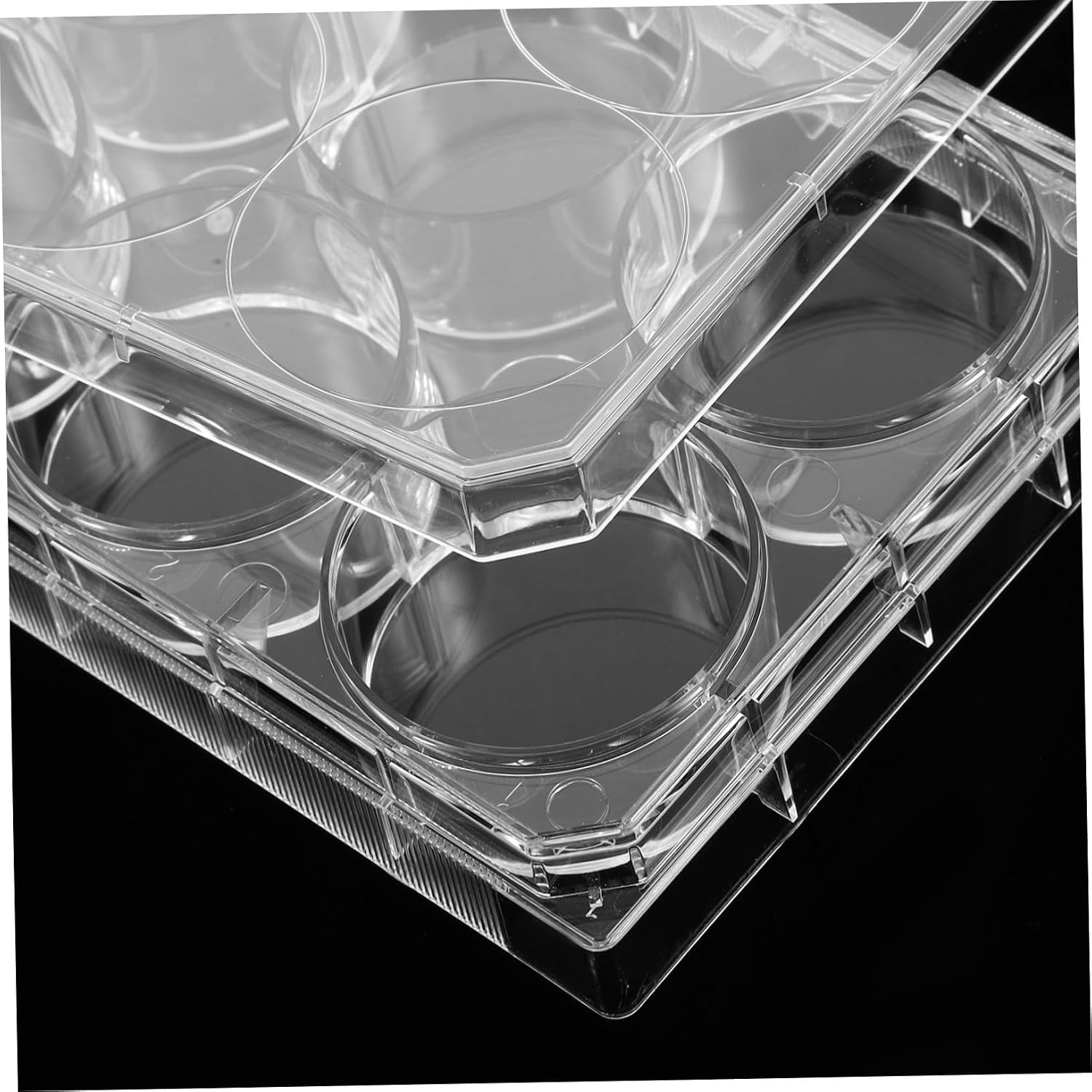 Cell Culture Plate Lid 6 Well Plastic Petri Dish for Laboratory Tissue Culture and Microbiology Experiments Suitable for Life Sciences