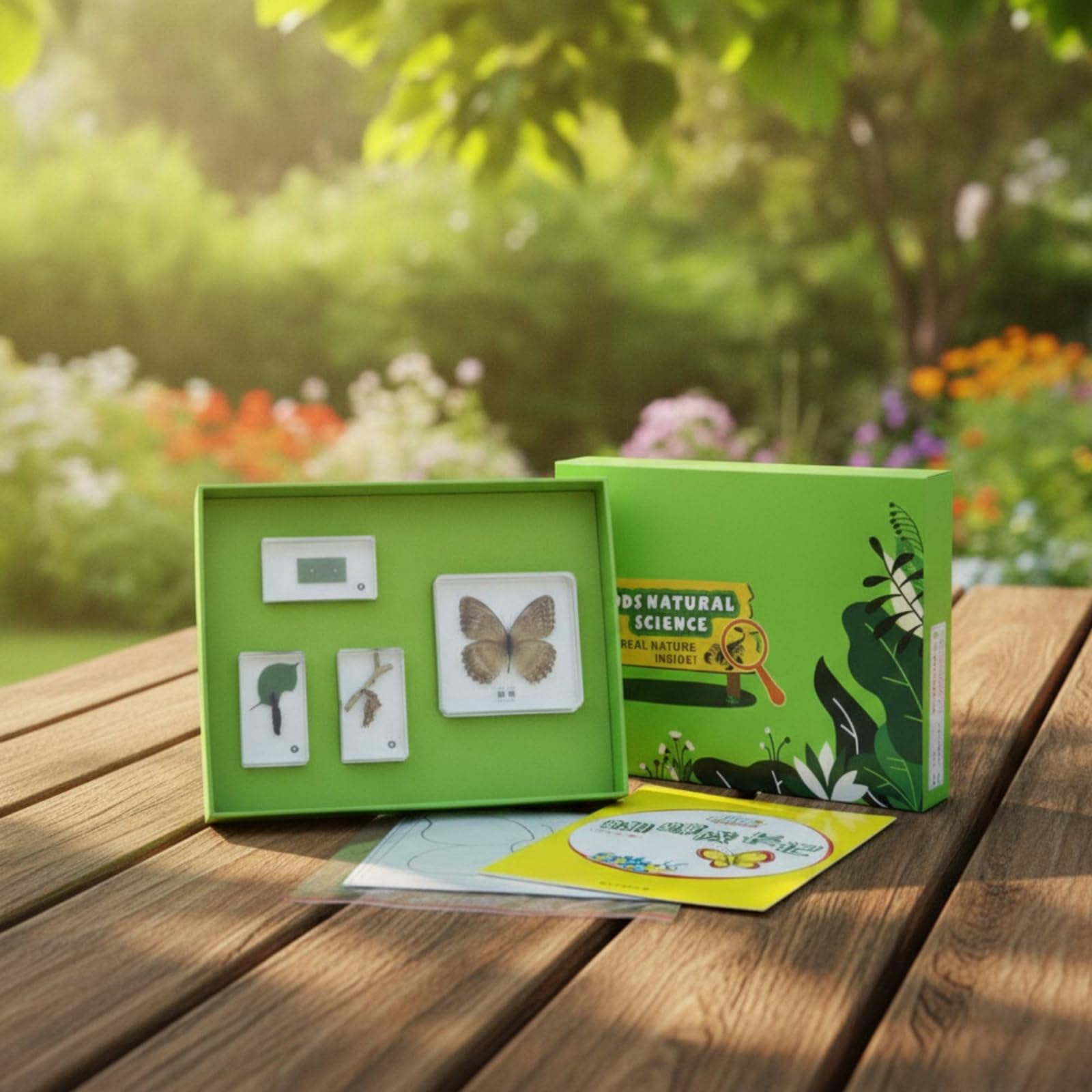 harayaa Especimen Educativo Infantil Kit Científico Set Colección Resina con Fichas Aprendizaje y Hojas Caja con Bandeja Verde, Historia De Crecimiento Del Pequeño Cangrejo