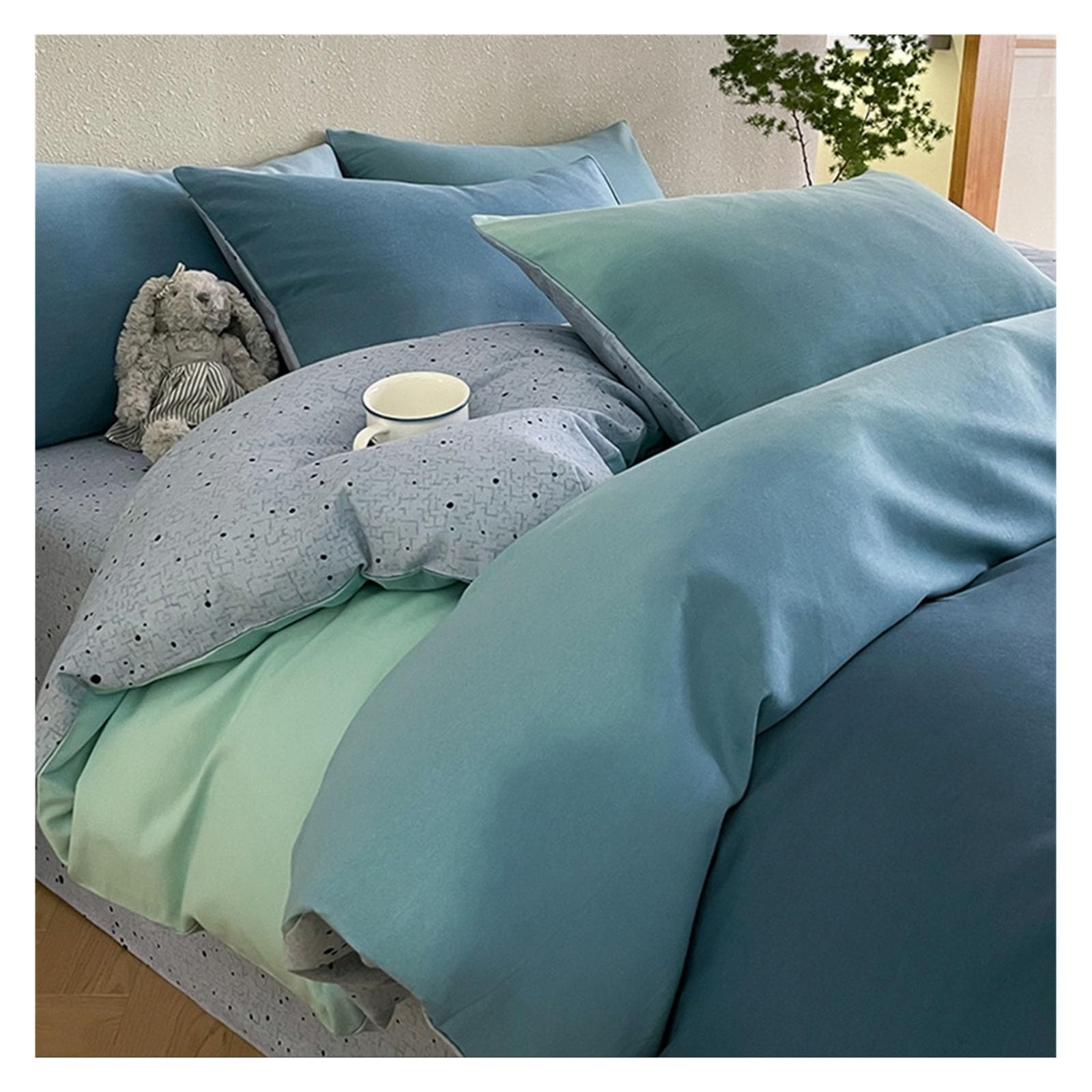 Housse de couette 100% coton de qualité supérieure parure de lit 4 pièces
