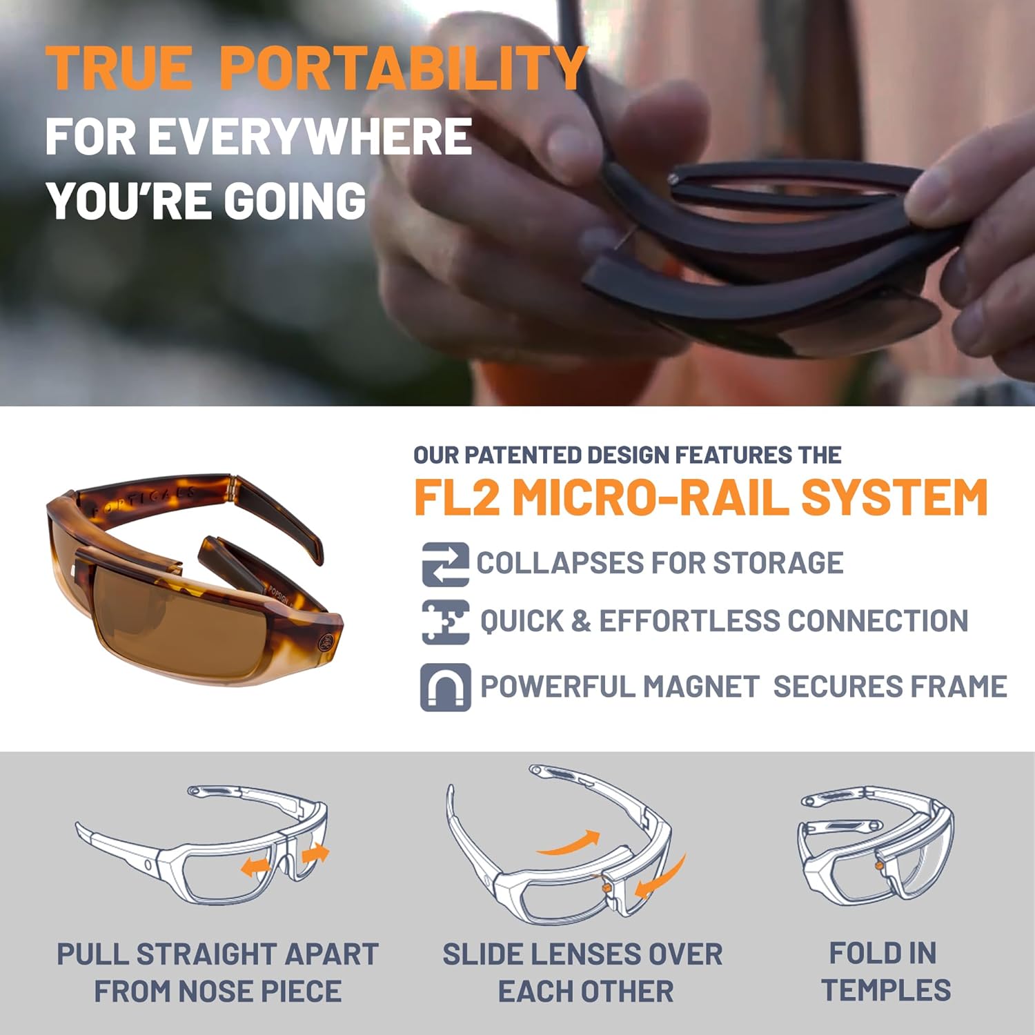 POPTICALS PopSign Foldable and Polarized Sunglasses for Women and Men - Stylish Shades