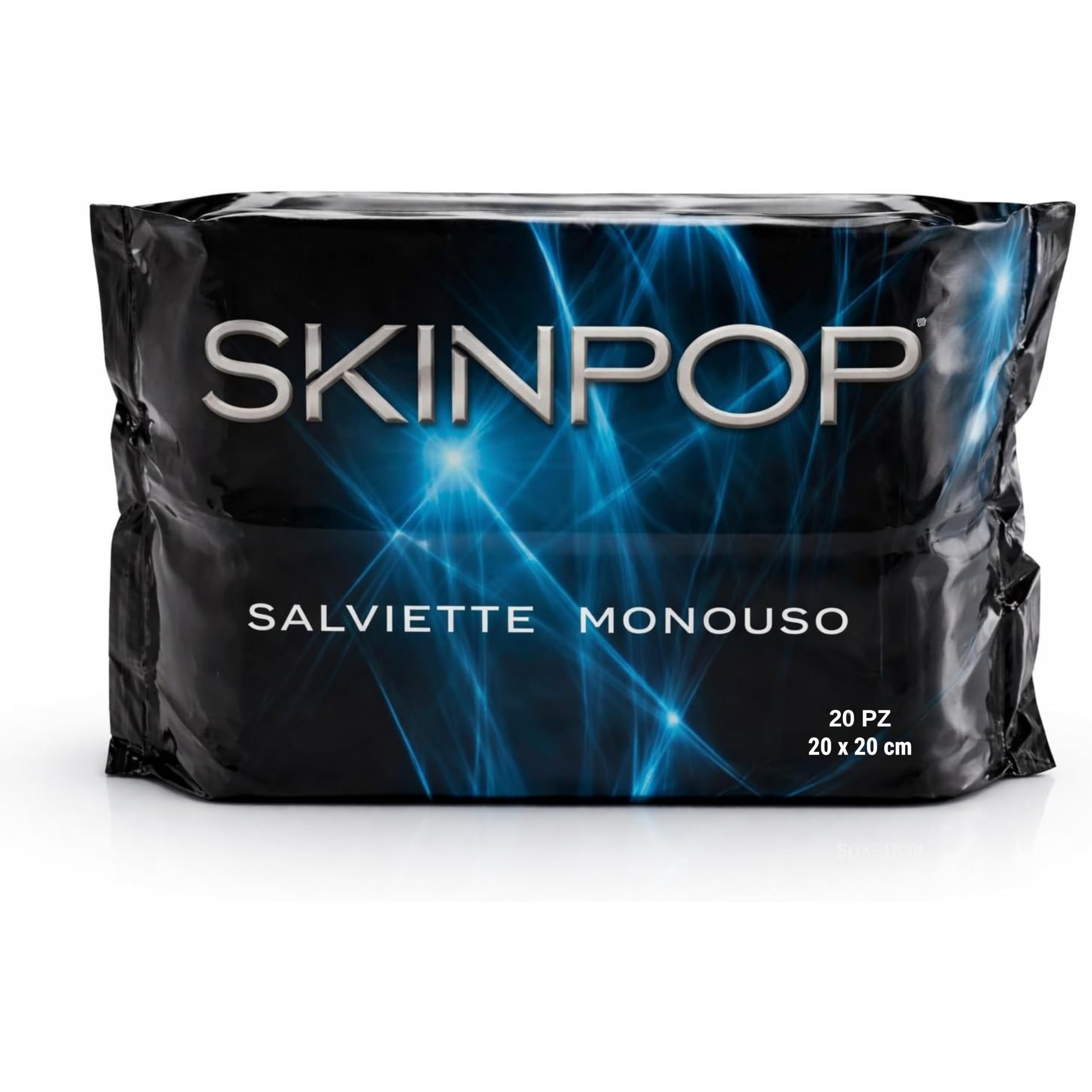 200 Salviette Monouso Skinpop per Tattoo in Airlaid 20×20 cm - Morbide e Resistenti in Fibre di Cellulosa, Ideali per Pulizia Tatuaggi, Materiale Sicuro Senza Plastica, Uso Professionale