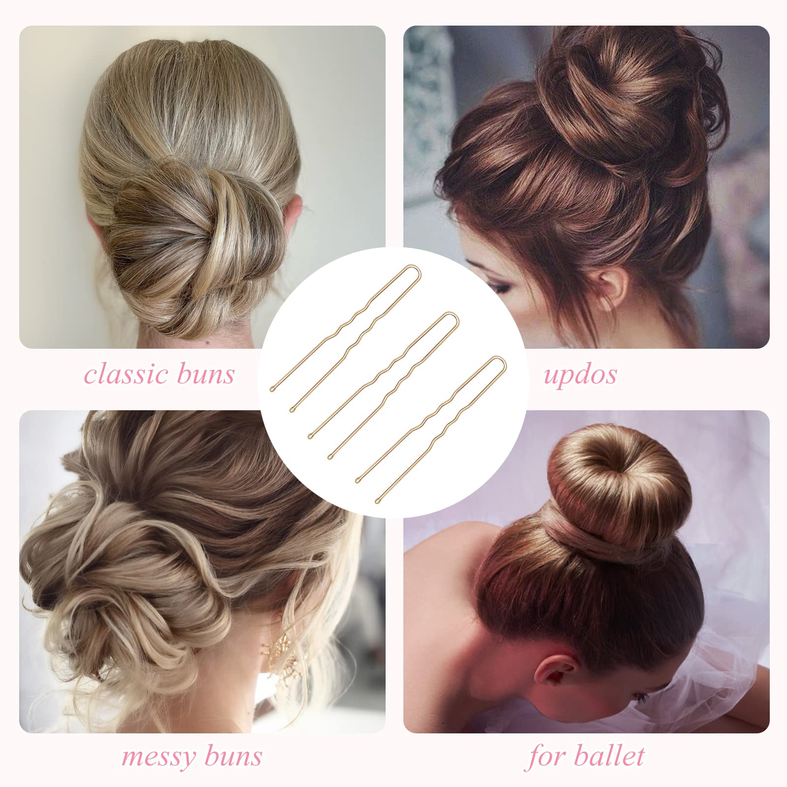 ヘアアクセサリー portray hair pin U gold Amazon.com : 3 Pack U-Shaped Hair Pins French Hair Pin Bun Hair
