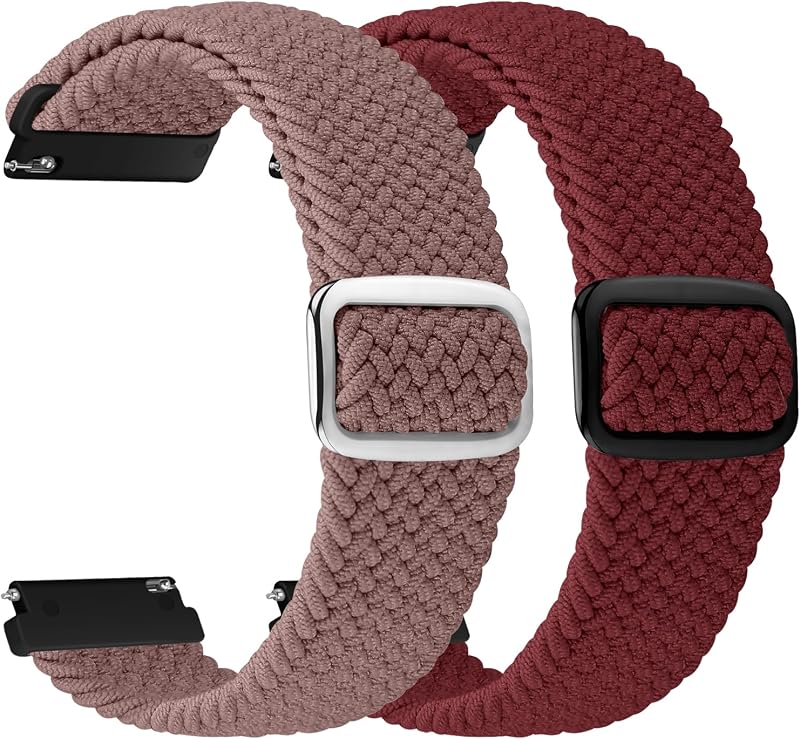 24mm Quick Release Braided Band Compatible with Garmin Venu X1, TicWatch Altas/Pro 5/Pro 5 Enduro, Solo Loop Adjustable Smartwatch Bands for Suunto 9/7/D5 Women Men