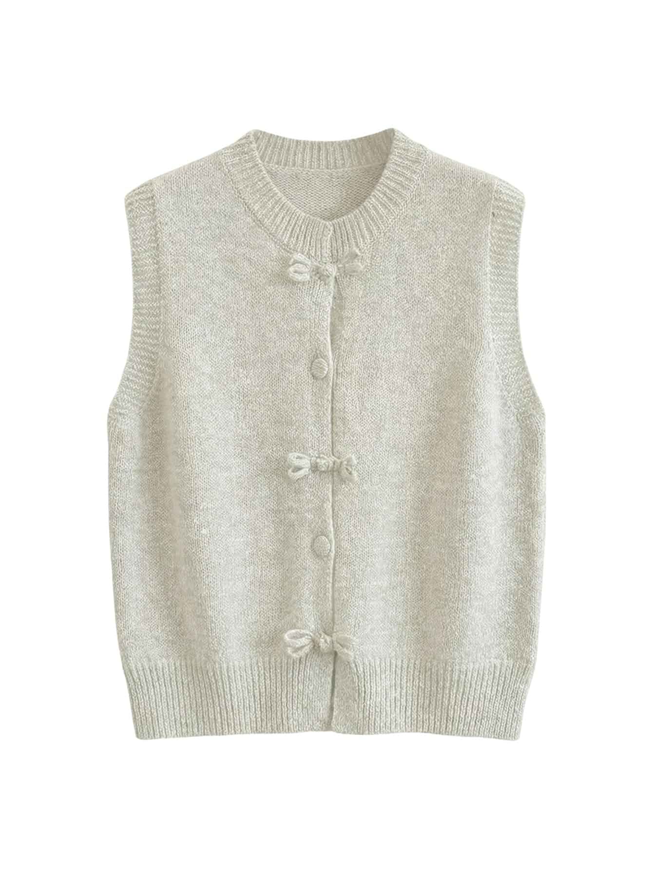 Verdusa Women's Button Front Sweater Vest Old Money Sleeveless Knitted Tops Adult · Sleeveless