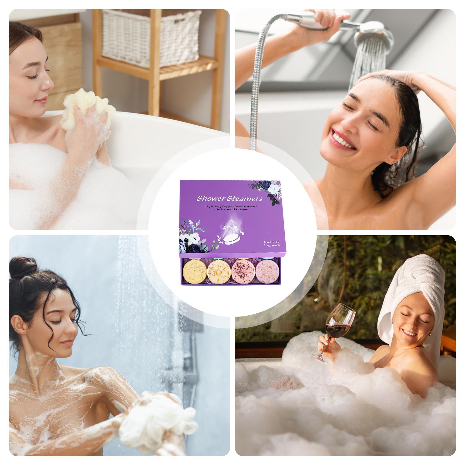 Parowar pod prysznic, aromaterapia, 12 sztuk, 4,8 cm, do domowego spa, prysznica, relaksujący zapach, do użytku w łazience, aromaterapii, wellness, prezent