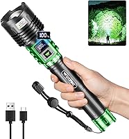 Vista 14 de Wdtpro Linternas LED Recargables de Alto Lúmenes, Linterna Recargable Súper Brillante de 90,000LM con Pantalla LCD, 5 Modos e Impermeable Potente