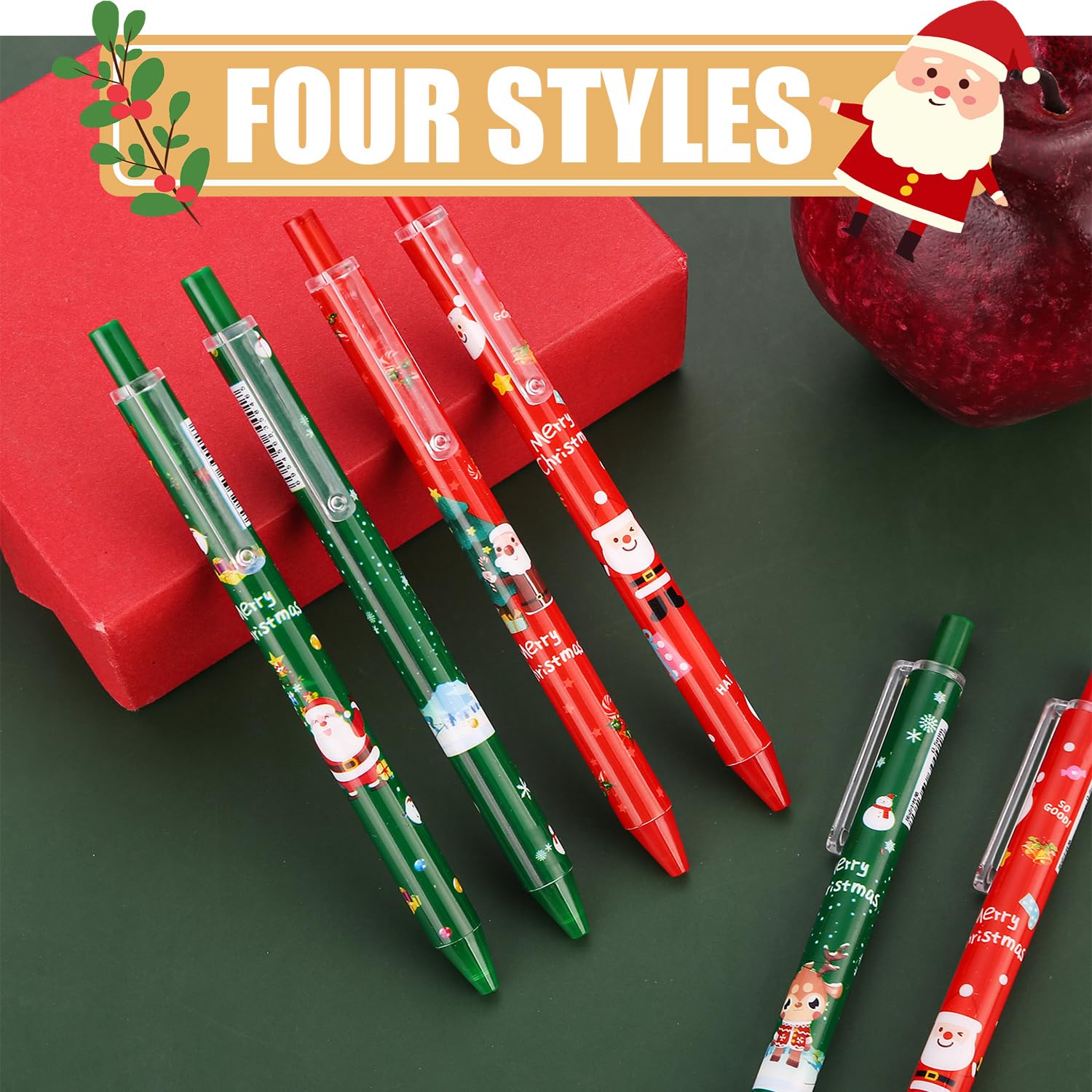 16 Stylos Gel De Noël Thématiques - 6 Couleurs, Motifs Festifs Pour Écriture Et Cadeaux
