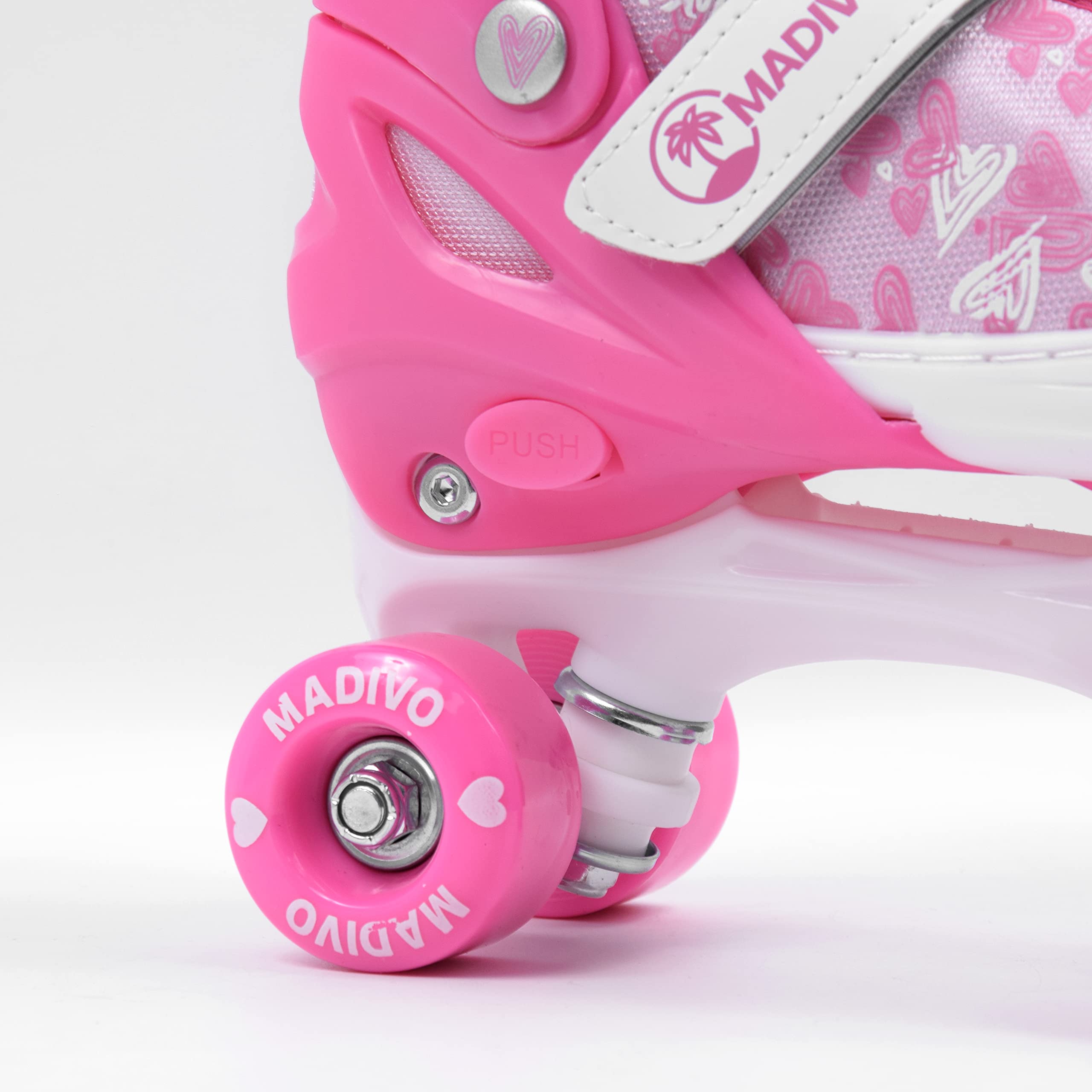 MADIVO Tropic Patins à roulettes réglables pour Enfant | Idéal pour Filles et Femmes | Patins à roulettes réglables | Blanc/Bleu | Tailles : 30-33, 34-37