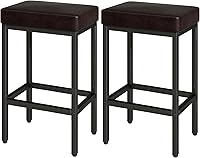 YMYNY 26 Inch Counter Height Bar Stools Set of 2 Dark Brown - Modern Kitchen Island Stools w/ Metal Legs, 300lb Capacity UHBS513K