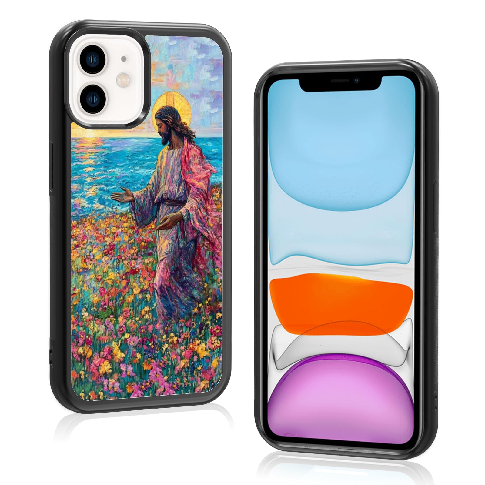 Coque iPhone 14 fleurs de Jésus idée cadeau originale fille - 8