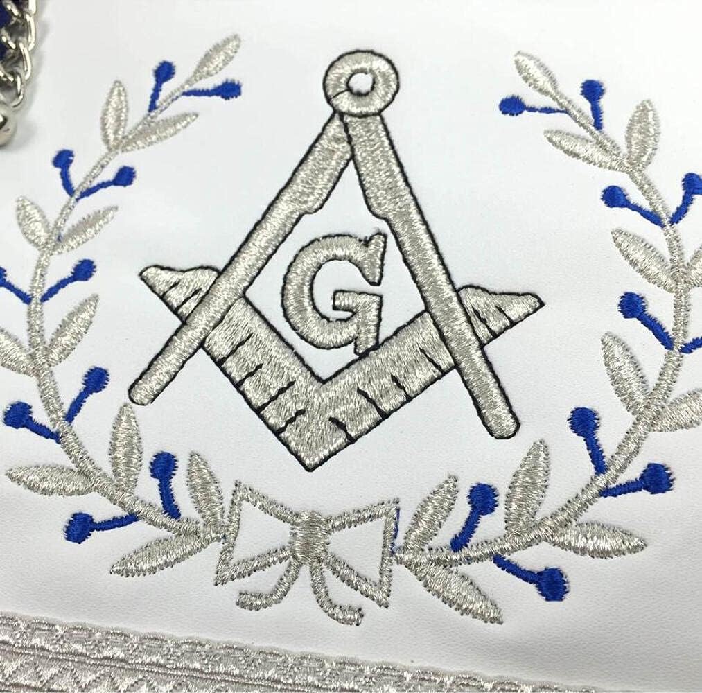 Master Mason Blue Lodge Apron - Royal Blue with Silver Fringe