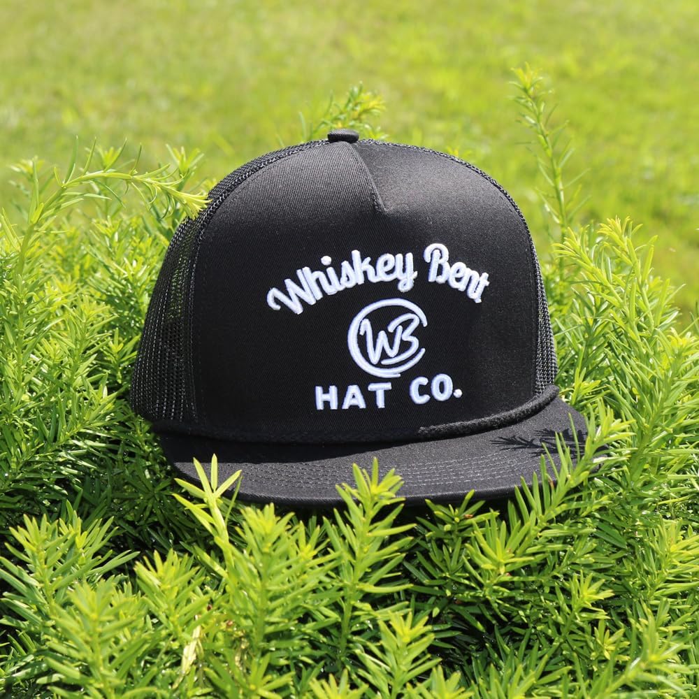 WHISKEY BENT HAT CO. The Johnny Cash Adjustable Snapback Roped Hat Black - Image 5