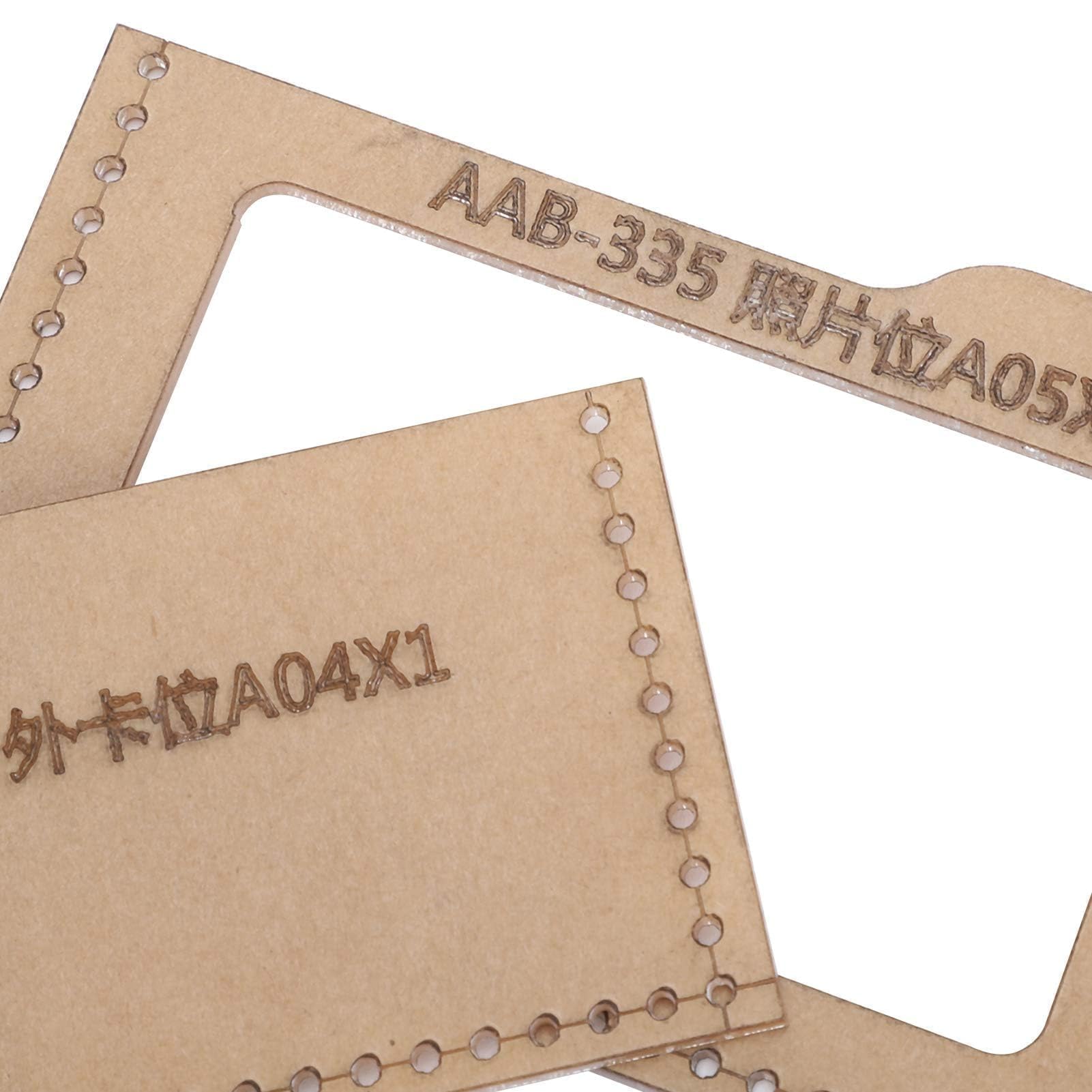 Garosa Modello di Portafoglio Corto Fai da Te Cucito Quilting Stencil per Artigianato Fai da Te Strumento Accessorio Fatto a mano5 Pezzi di Modelli in Pelle acrilica Handcraft Tools