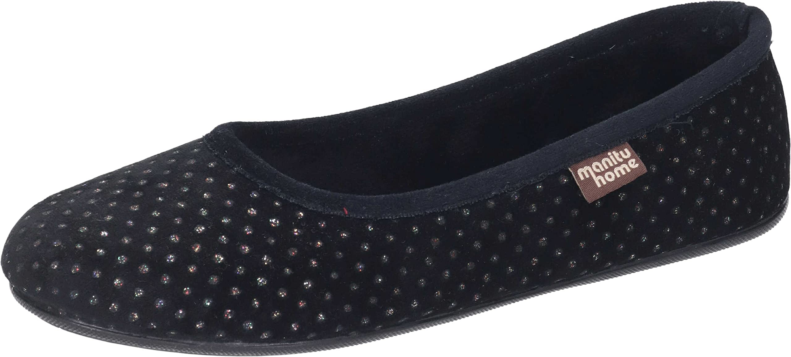 Manitu Women's home slippers, black, 5 UK