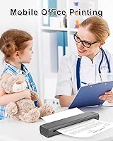 Vista 7 de Phomemo Impresora portátil sin tinta para viajes - Impresora térmica inalámbrica compatible con teléfono y portátil, impresoras Bluetooth