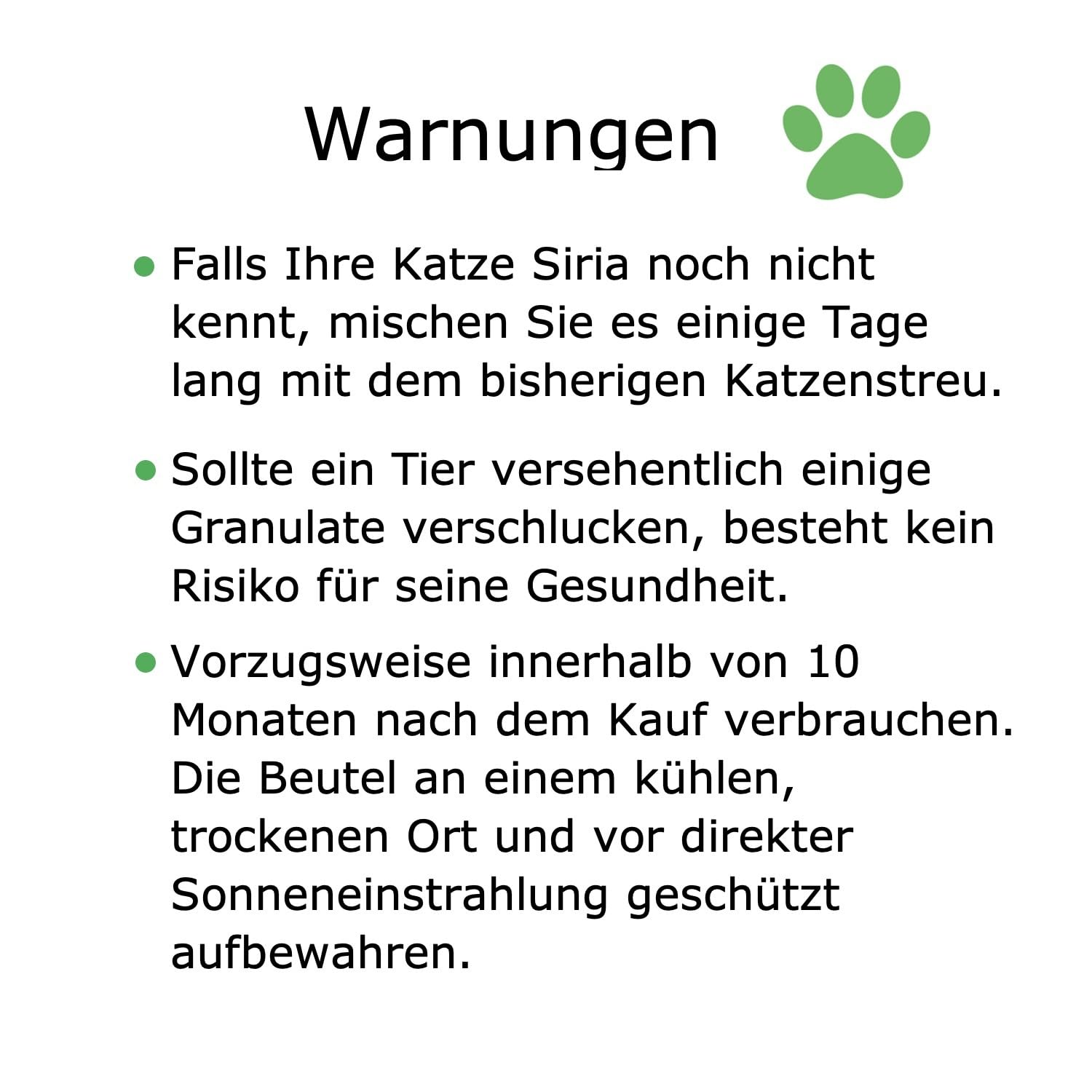 Siria 60L-Katzenstreu Klumpend und Pflanzlich-Set 6 Sack je 10 Liter