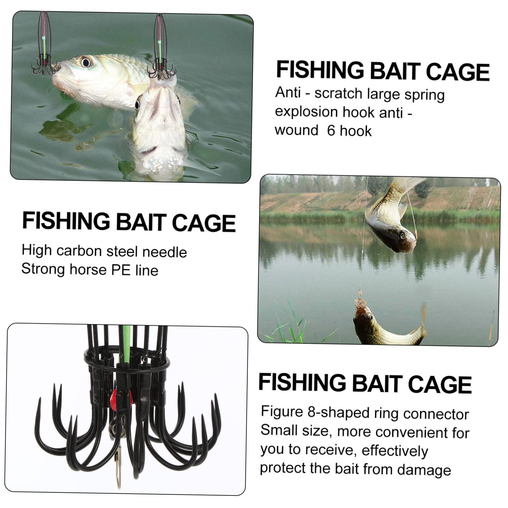 Abaodam 1Pc Outdoor Fishing Cage Fishing Cage Bait for Fishing Bait Basket Lightweight Durable Design for for Fishing Trips and Bait Fishing
