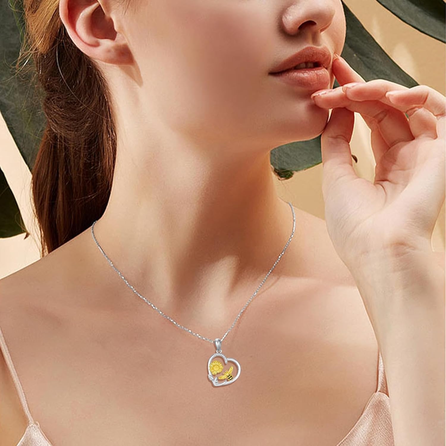 Bee/Butterfly/Frog/Ladybug Pendant Necklace S925 Sterling Silver Cute Animal Jewelry Gift for Women Girls - Image 2