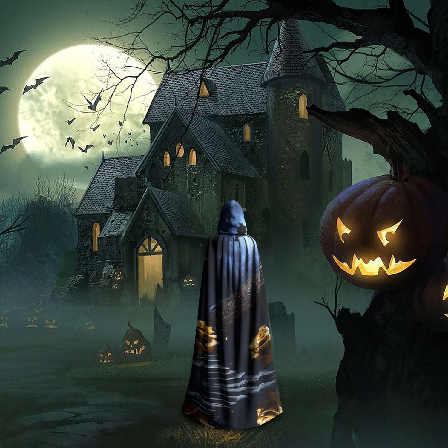 Rose under the stairs Unique Darkness Poncho Shawl - Customizable Wearable Blanket for Women, Perfect Halloween Costume Accessory, Knight, Akatsuki, and More