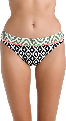 La Blanca Women's Banded Hipster Bikini Swimsuit Bottom, Black//Desert Dunes, 10