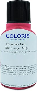 Botella de tinta color 7060C rojo para marcar la ropa, resistente a los lavados, conforme a las normas europeas, 50 ml
