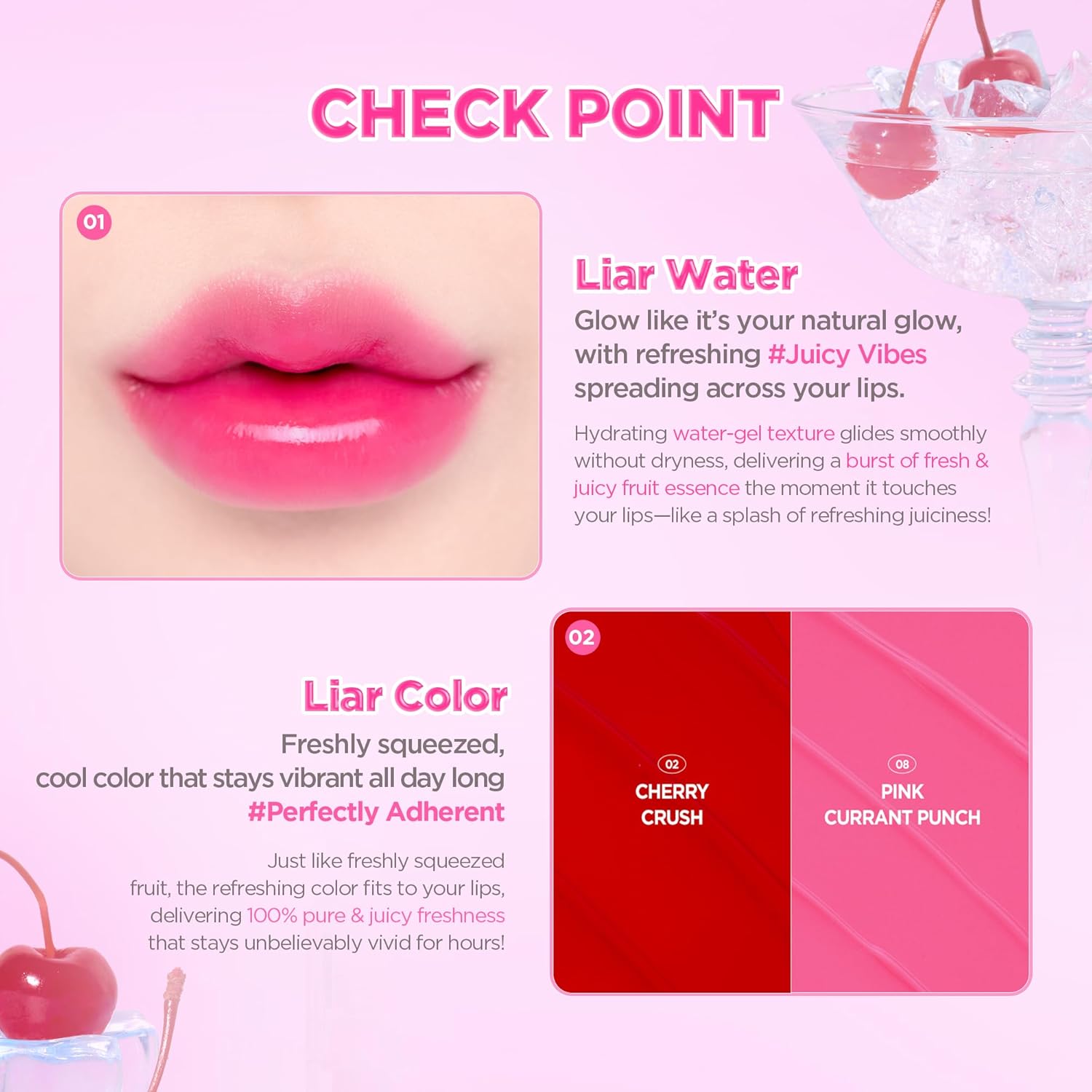 lilybyred Juicy Liar Water Tint | Korean Vivid Water-Gel Lip Stain, Fresh Fruit Colors, Intense Long-Lasting Stain, Moisturizing, Transfer-Proof, Lightweight Finish, 0.16 oz. (06 Lychee Sangria) - Image 3