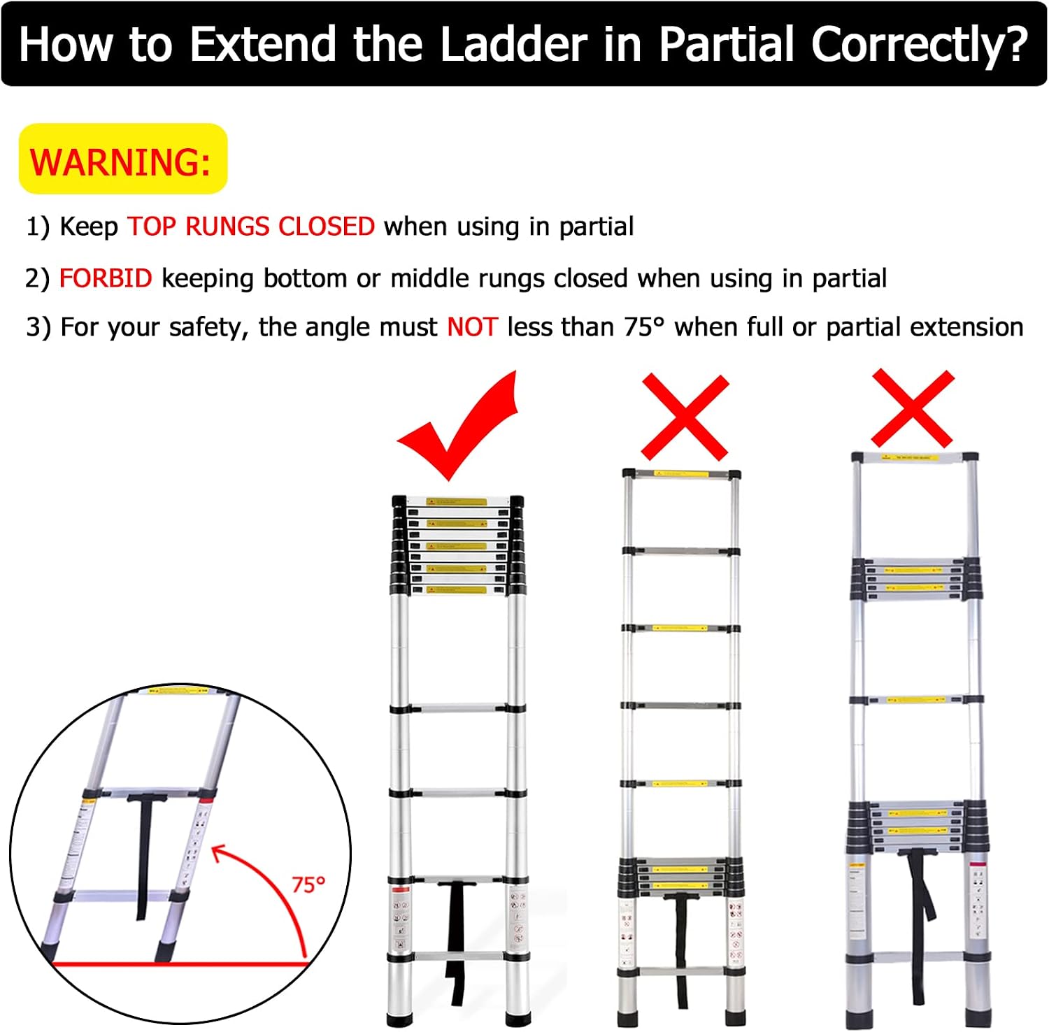 Up To 40% OFF Terokota 16.4FT Collapsible Telescoping Ladders, Extension Telescopic Ladder, Aluminum Retractable Ladder for Home, RV, Loft, 330LB Capacity Up To 40% OFF Terokota 16.4FT Collapsible Telescoping Ladders, Extension Telescopic Ladder, Aluminum Retractable Ladder for Home, RV, Loft, 330LB Capacity