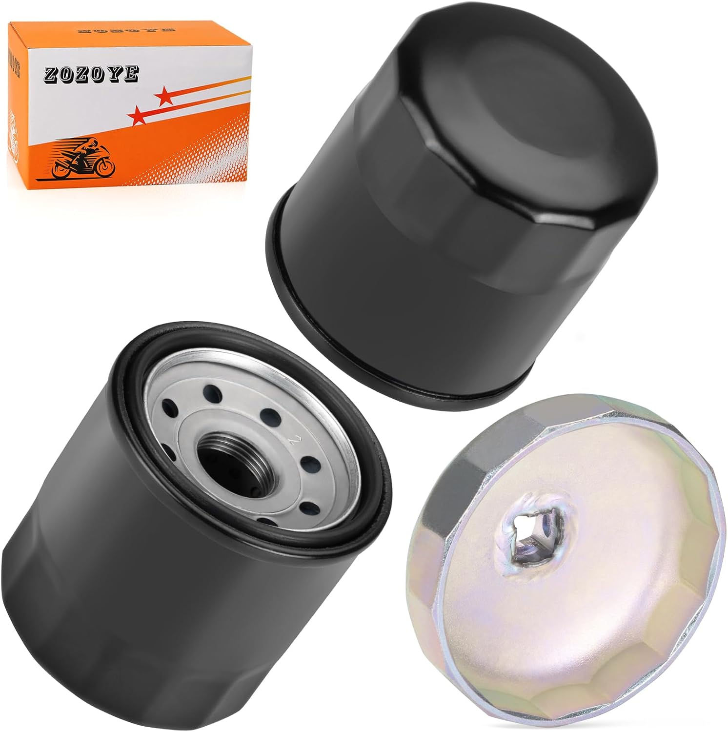 2Pcs Oil Filter 20mm & Wrench Tool for Honda Most Motorcycle Scooter