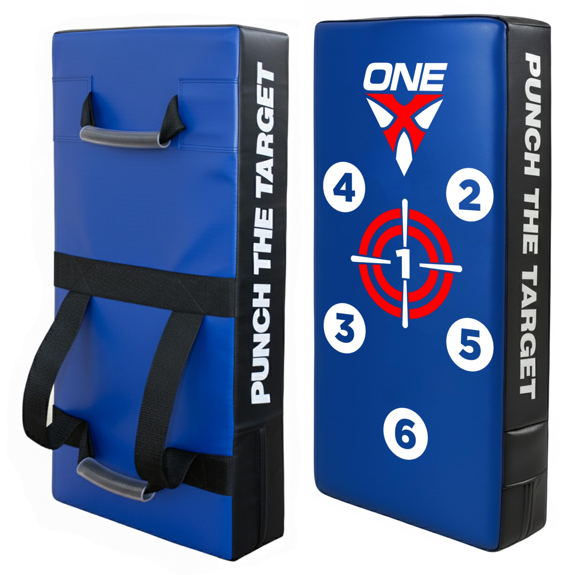 Kick Shield Muay Thai Kickboxing, 70CM Large Heavy Kicking Striking Body Pad, Punching Foot Target MMA Boxing Training, 2 Handles, Martial Arts Karate TKD Taekwondo (Blue)