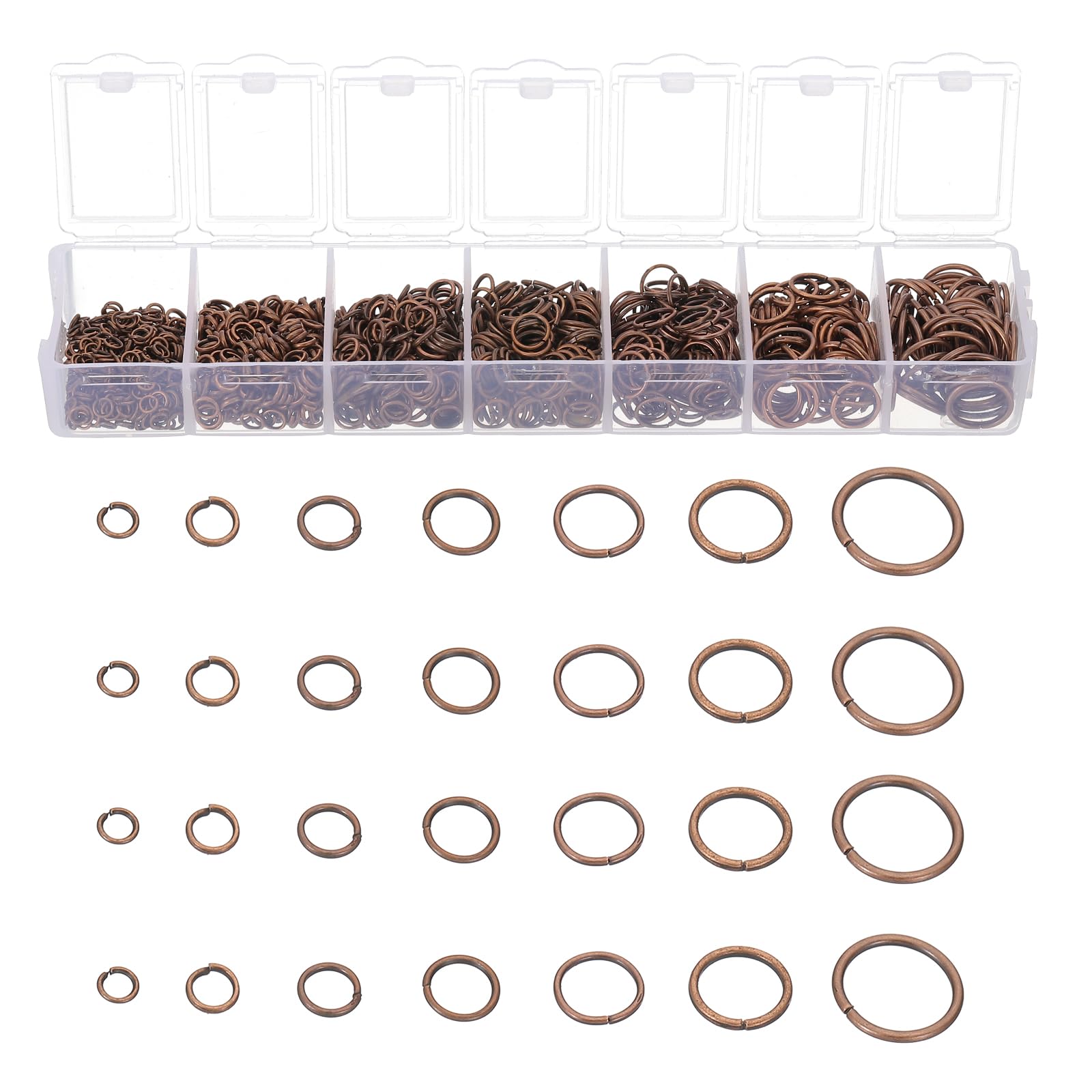 PATIKIL Jewelry Making Accessories Set, 4-10mm Open Jump Rings for Bracelet Necklace Making Findings Jewelry DIY, Ancient Copper