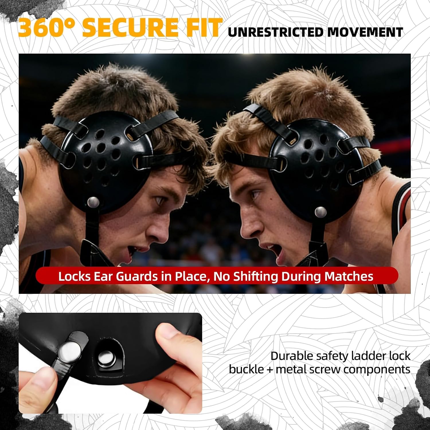 Wrestling Protective Gear Set for Youth & Adults – Adjustable Headgear with Knee Pads, 11 Hole Design for Breathable and Shock-Absorbent, Includes Carry Bag for Convenience