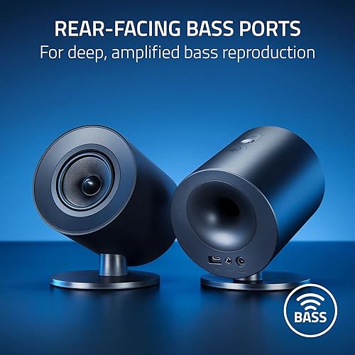 Miniatura 5 de Razer Nommo V2 X - Altavoces para juegos de PC de rango completo 2.0: THX Spatial Audio - Puertos de graves orientados hacia atrás - Dos