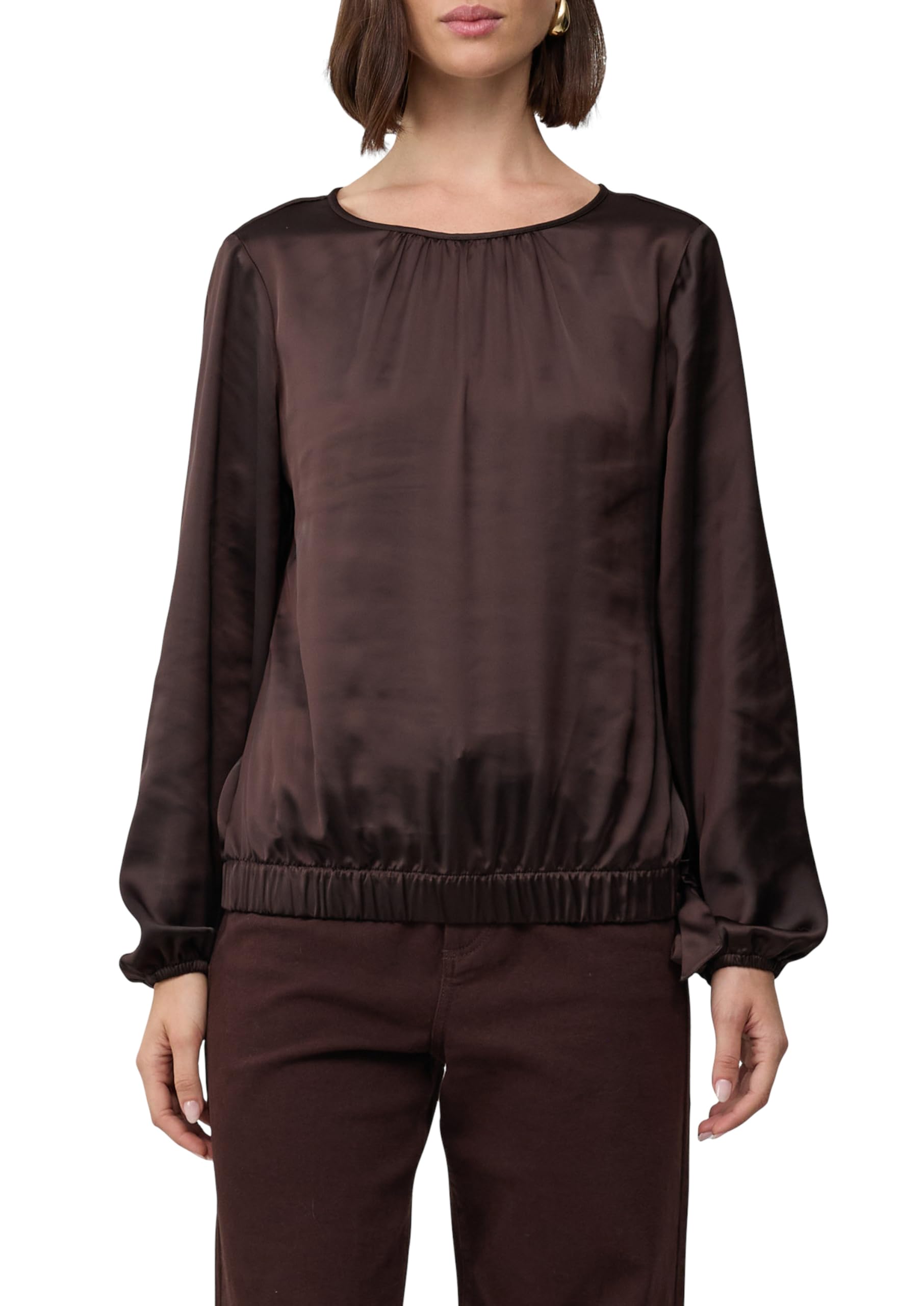 s.Oliver BLACK LABEL Damen 2170963 Satinbluse Langarm
