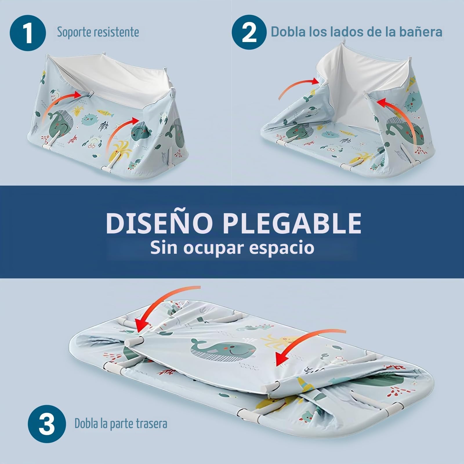 SOONHUA Bañera portátil plegable para adultos y bañera de pie con cojines para interiores y exteriores, spa caliente, baño de hielo, 140 x 55 x 50 cm