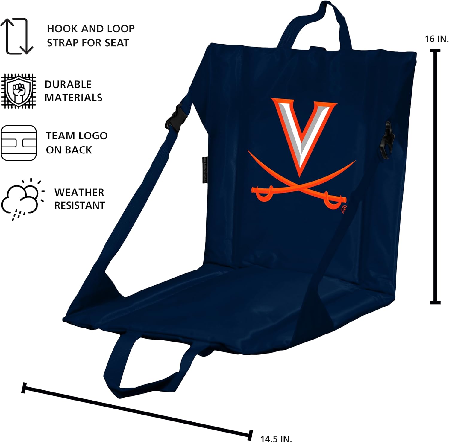 Logo Brands Officially Licensed NCAA Unisex Stadium Seat, One Size, Team Color