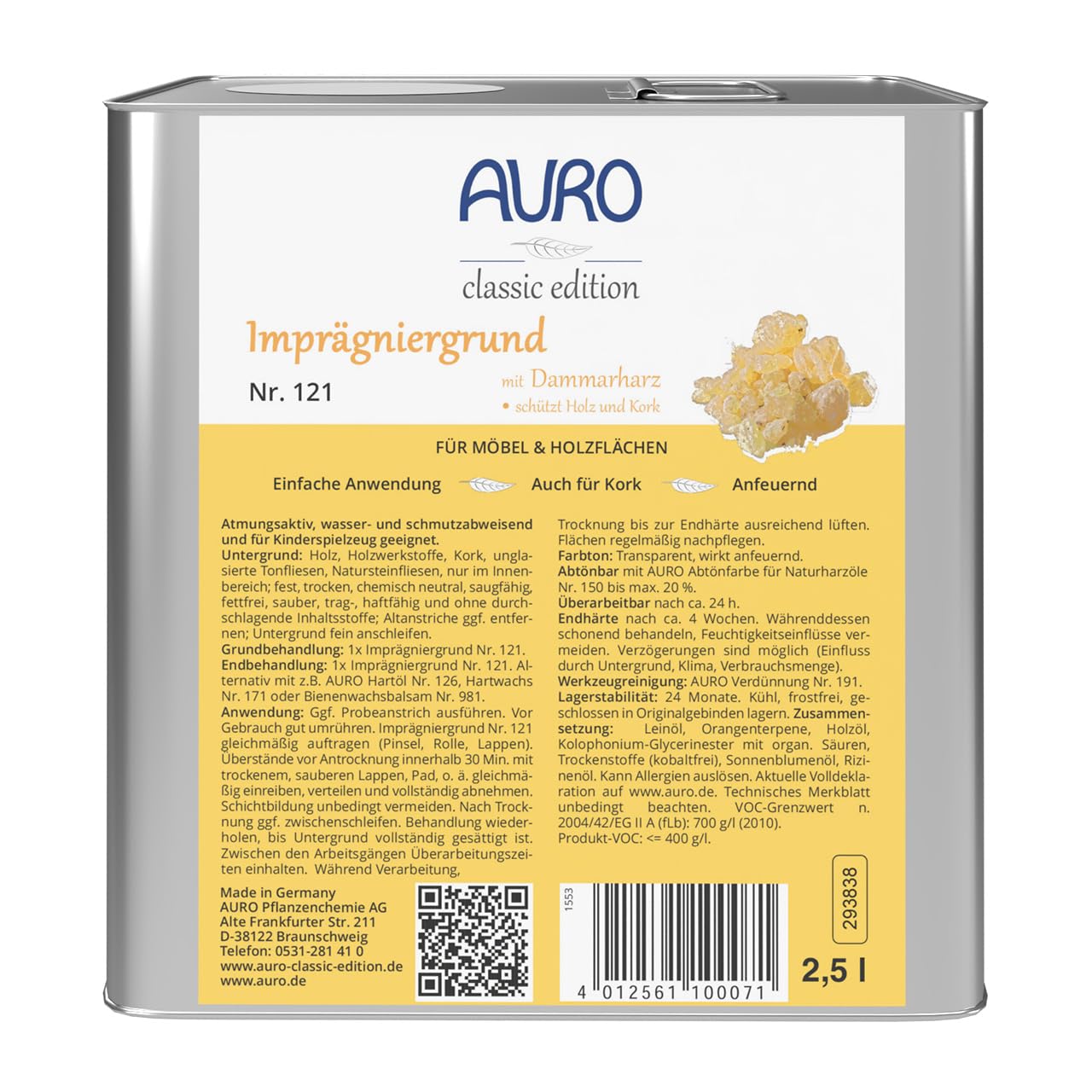 AURO Imprägniergrund - Nr. 121 - 2,5 Liter