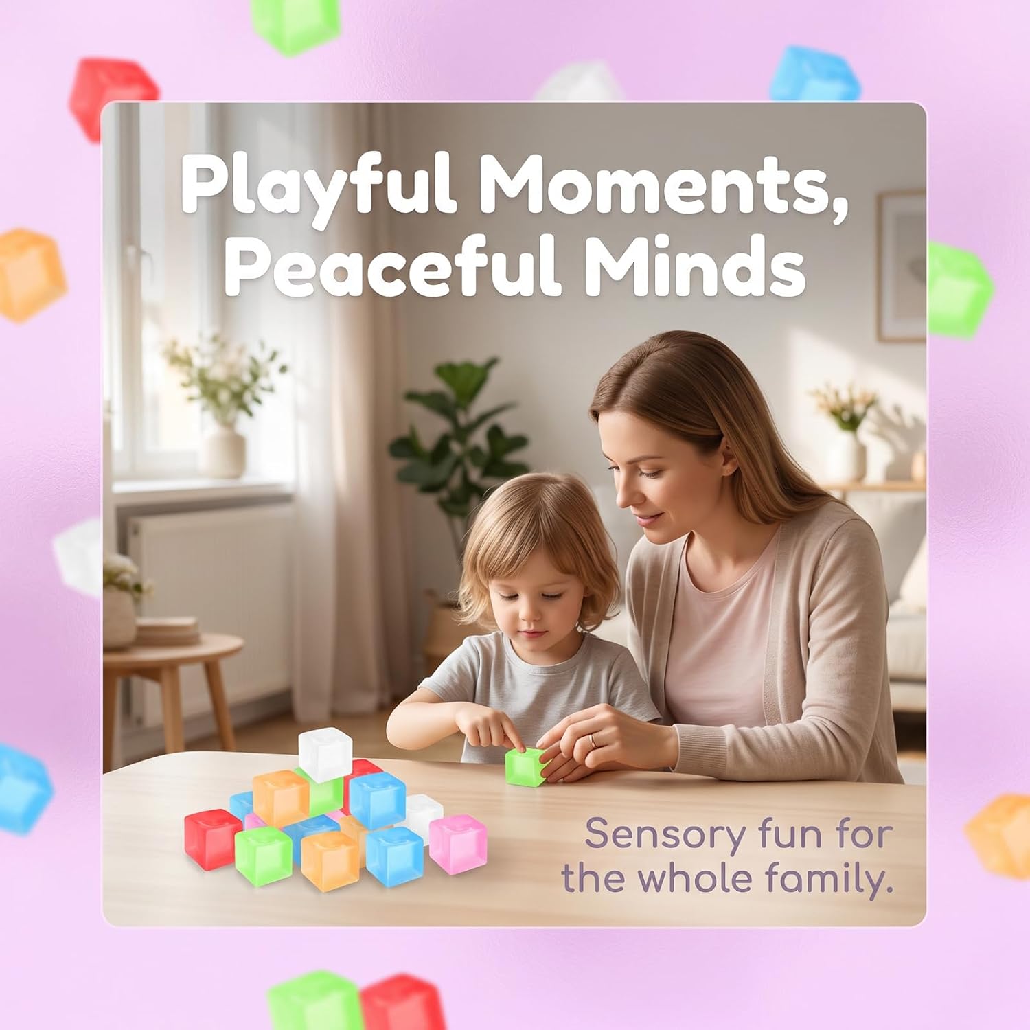27 Pcs Mini Squishy Cube Fidget Toys Stress Cube Balls for Kids Adults