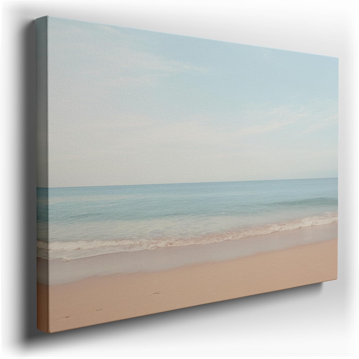 Canvas for Living room. Vintage Serenity Seascapes � Where Tranquility Meets the Tides, 27 x 18 inch Canvas Wall Art - Expansive Panoramas - Retro Home Decor
