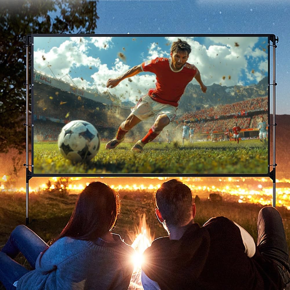 Ekran projekcyjny do użytku na zewnątrz o wymiarach 60 84 100 120 cali, zmywalny i składany – ekran filmowy 4K HD do kina domowego, na kemping i do biura(120 inch(4:3))