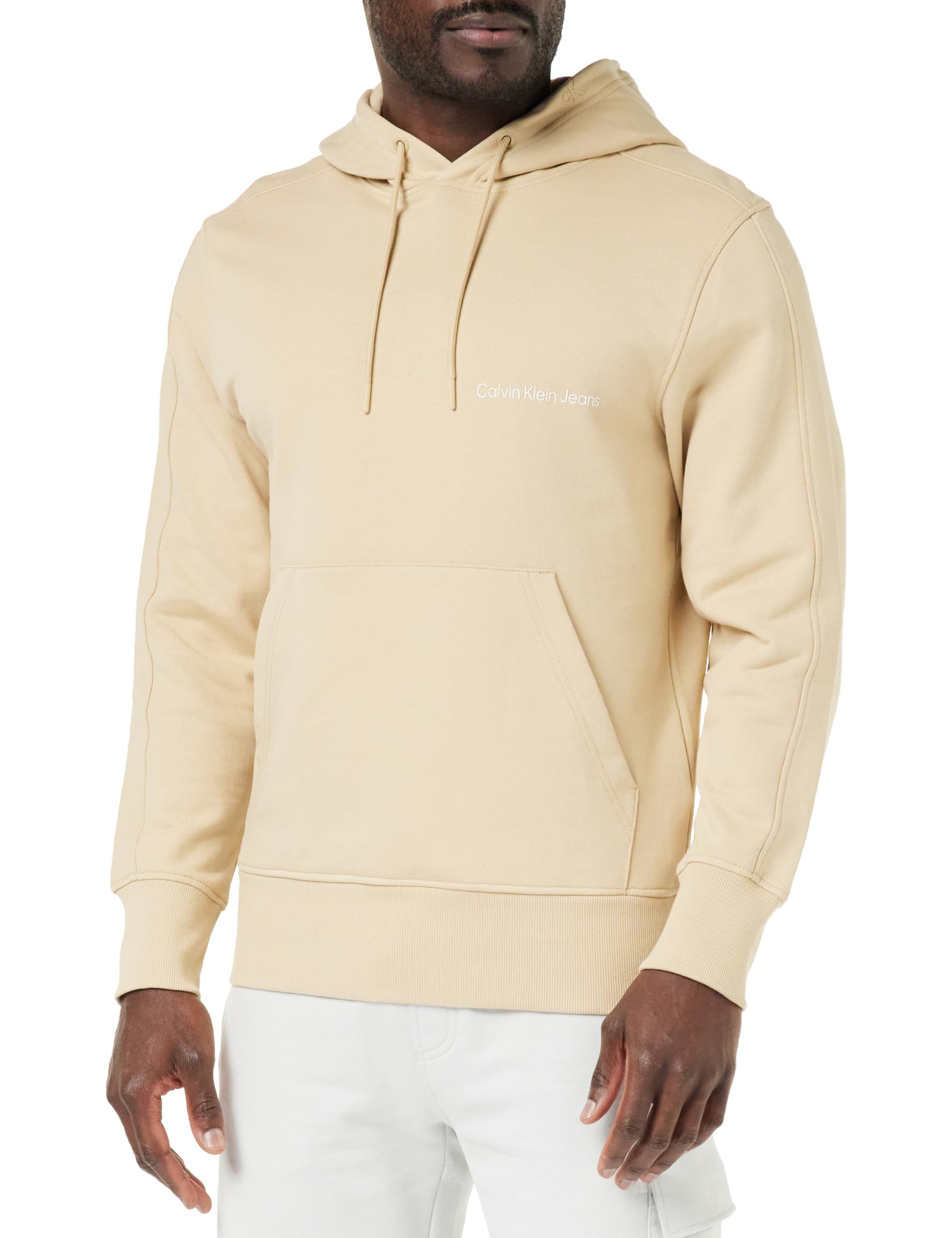 Calvin Klein Jeans Men Institutional Hoodie Hoodies Beige, S