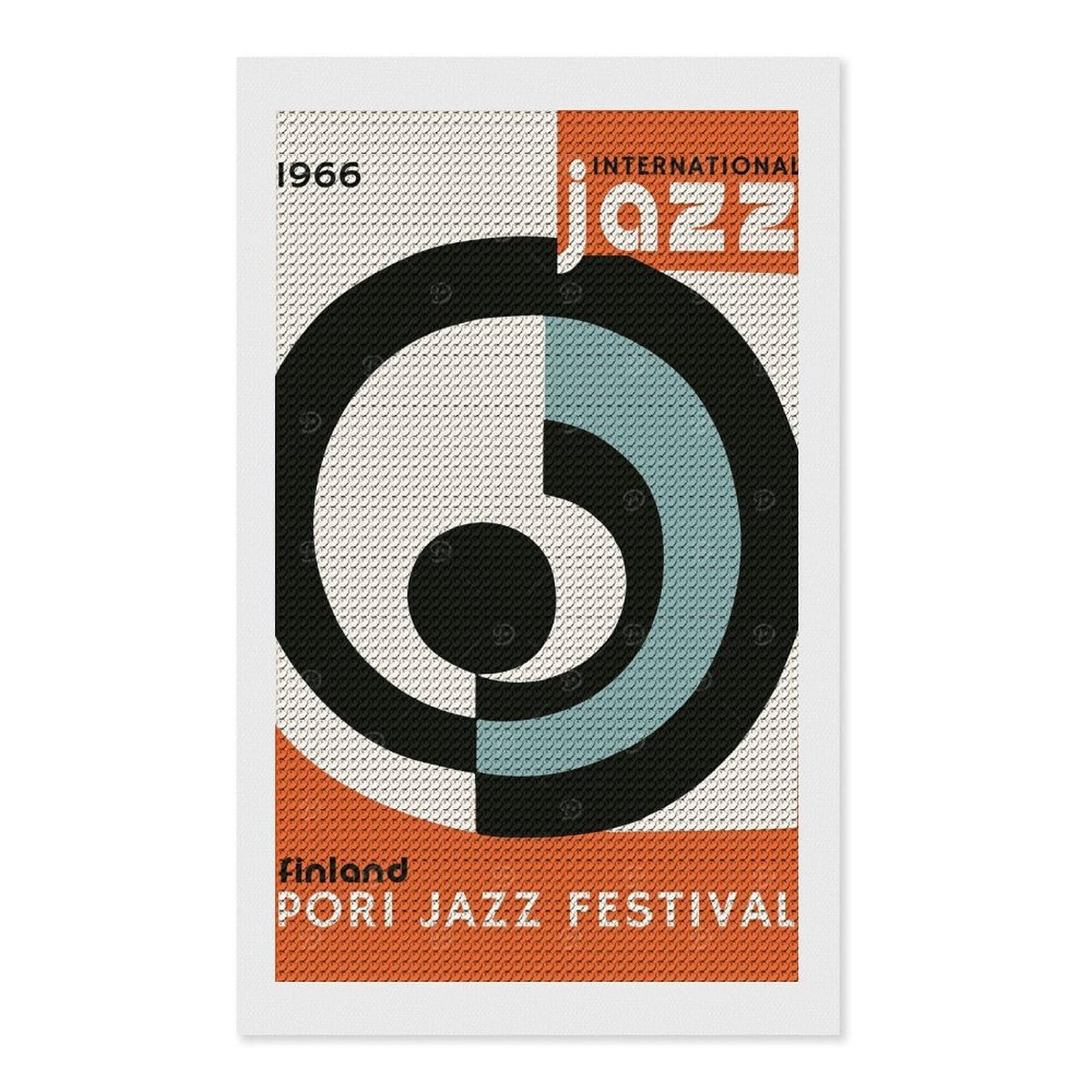 Junmoney Pori Jazz Music Festival Full Drill Diamond Painting Kit 12"x20", for Teens, Adhesive Canvas, Bedroom Decor, Holiday Gift Idea