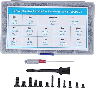 Computer Screw, Computer Screw, 600Pcs Laptop Notebook Computer Replacement Screws Kit Black M2 M2.5 M3 with Brush Screwdriver Tool, Computer Screws