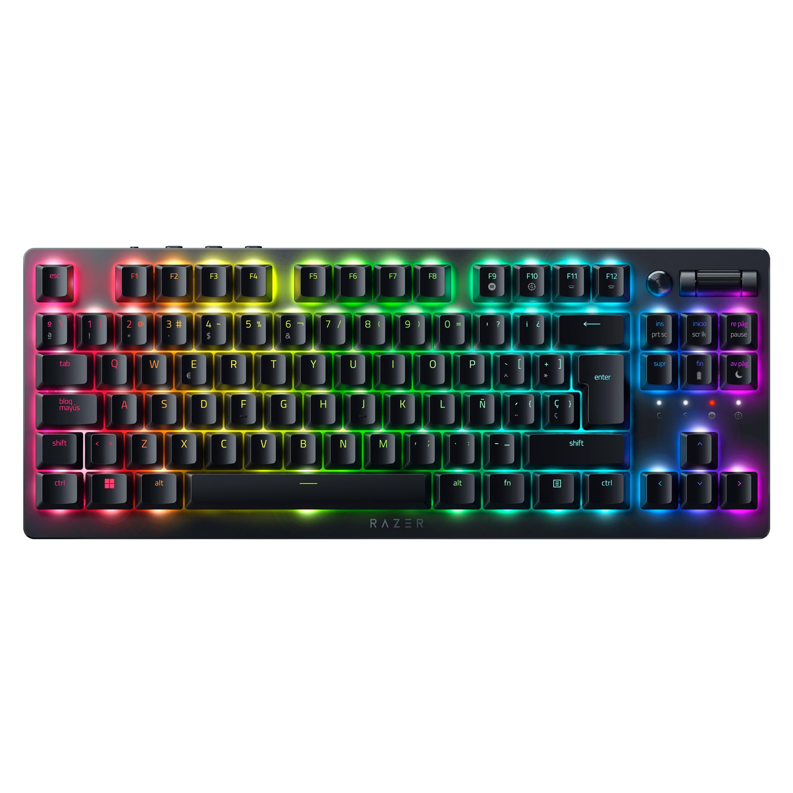 Razer DeathStalker V2 Pro Tenkeyless (Interruptor Rojo) - Teclado Óptico Inalámbrico para Juegos de Bajo Perfil (Interruptores Ópticos Lineales, HyperSpeed, Bluetooth 5.0) QWERTY Teclado ES | Negro