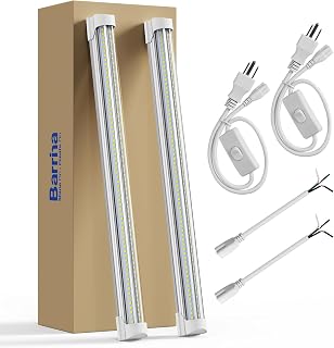 Barrina 6500K 1.5FT LED Shop Light, 3450LM, 25W, T8 Under Cabinet Lighting, Workbench, Workshop, Room, Kitchen, LED Tube Lights, Linkable Light Fixture with Built-in ON/Off Switch, ETL, 2 Packs